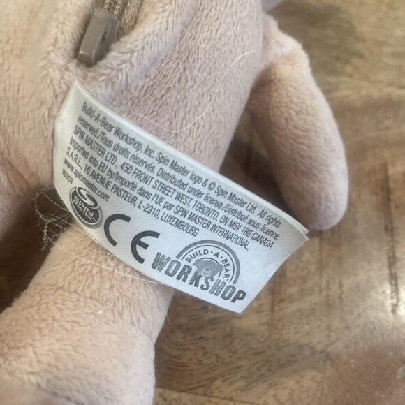 Build A Bear Zipper Back Tan Teddy Bear 7" Stuffed Plush Spin Master - Picture 5 of 7